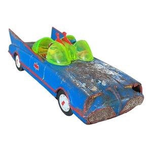 Vintage Aoshin Tin Batmobile Japan – Rare Blue